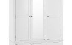 3 Door White Wardrobes with Drawers