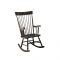 Traditional Style Wooden Rocking Chairs with Contoured Seat, Black