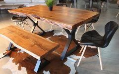 Acacia Dining Tables with Black X-leg