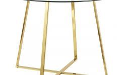 Modern Gold Dining Tables with Clear Glass