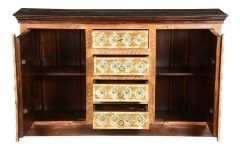 Open Shelf Brass 4-drawer Sideboards