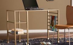 The 15 Best Collection of Tempered Glass and Gold Metal Office Desks