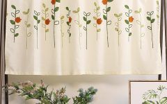 Embroidered Ladybugs Window Curtain Pieces