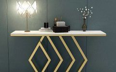 White Marble Gold Metal Console Tables