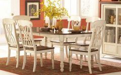 2024 Popular Walnut and Antique White Finish Contemporary Country Dining Tables