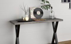 2024 Latest Gray Wood Veneer Console Tables